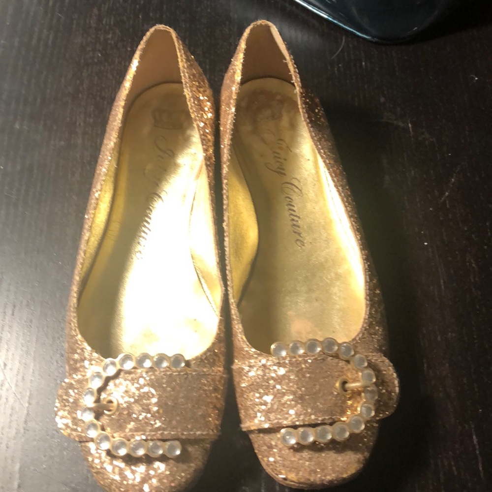 Juicy Couture gold sparkle flats